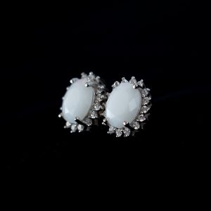 Orecchini Kate con pietre di latte materno